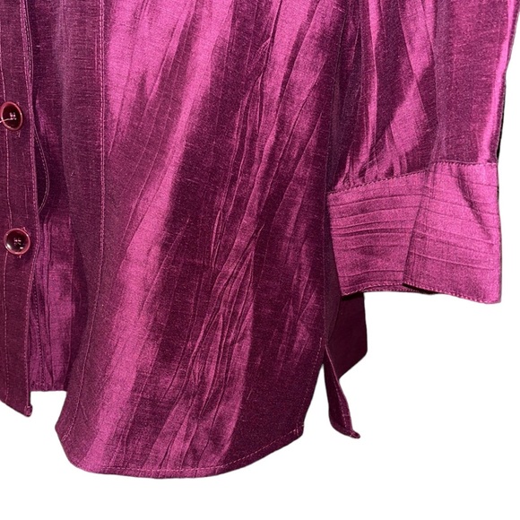 CLASSIQUES ENTIER Linen Blend Button Top/Blouse - Picture 6 of 8